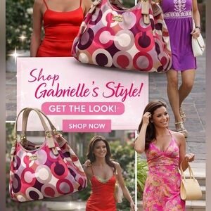 Coach Pink Multi Circle-Print Shoulder Bag